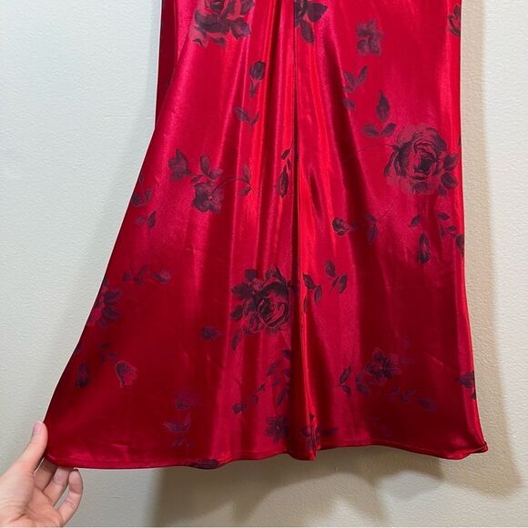 ✨ I. N. San Francisco Red Floral Satin Mini Dress 7 - Picture 7 of 10